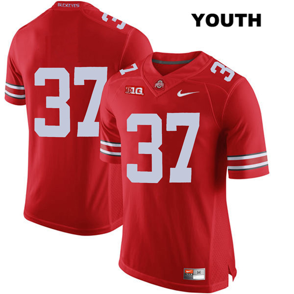 Ohio State Buckeyes Youth Trayvon Wilburn #37 Red Authentic Nike No Name College NCAA Stitched Football Jersey VM19N72YW